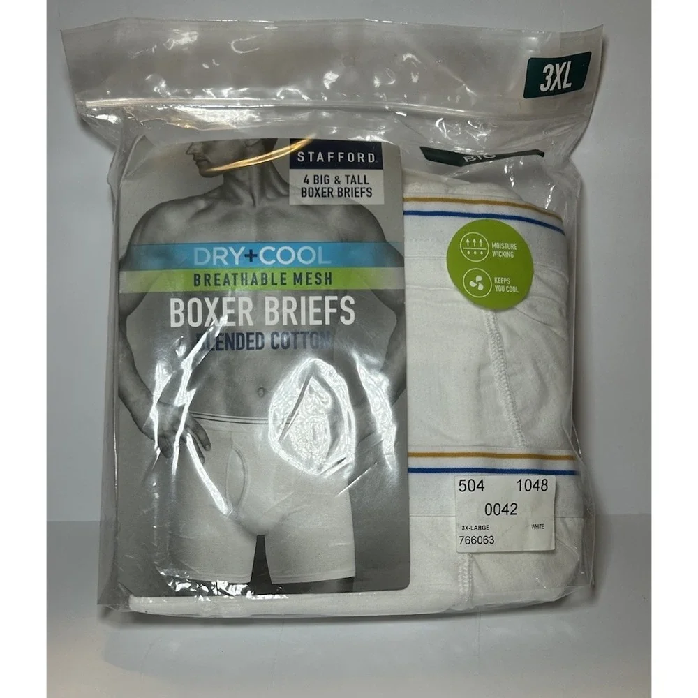 Stanford Mens Boxer Briefs 4 Pack Size 3X New In Box Guys Gift